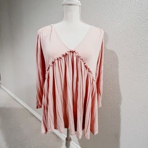 Copper Key Ruffle Peplum Blush Top || PERFECT CONDITION || WORN ONCE ||